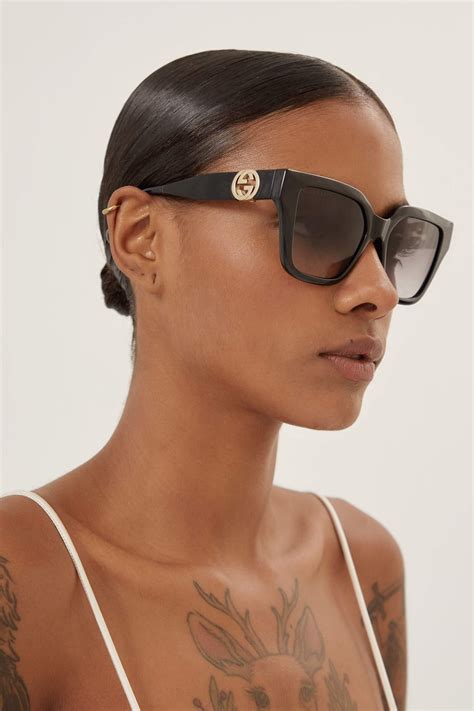 53mm cat eye sunglasses gucci|Gucci cat eye sunglasses black.